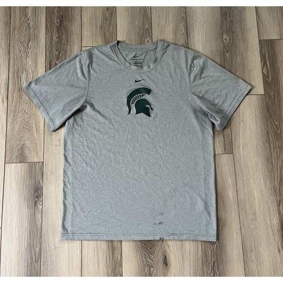 Nike Michigan State Spartans T Shirt Mens Small Gray College Short Sleeve - Picture 1 of 11